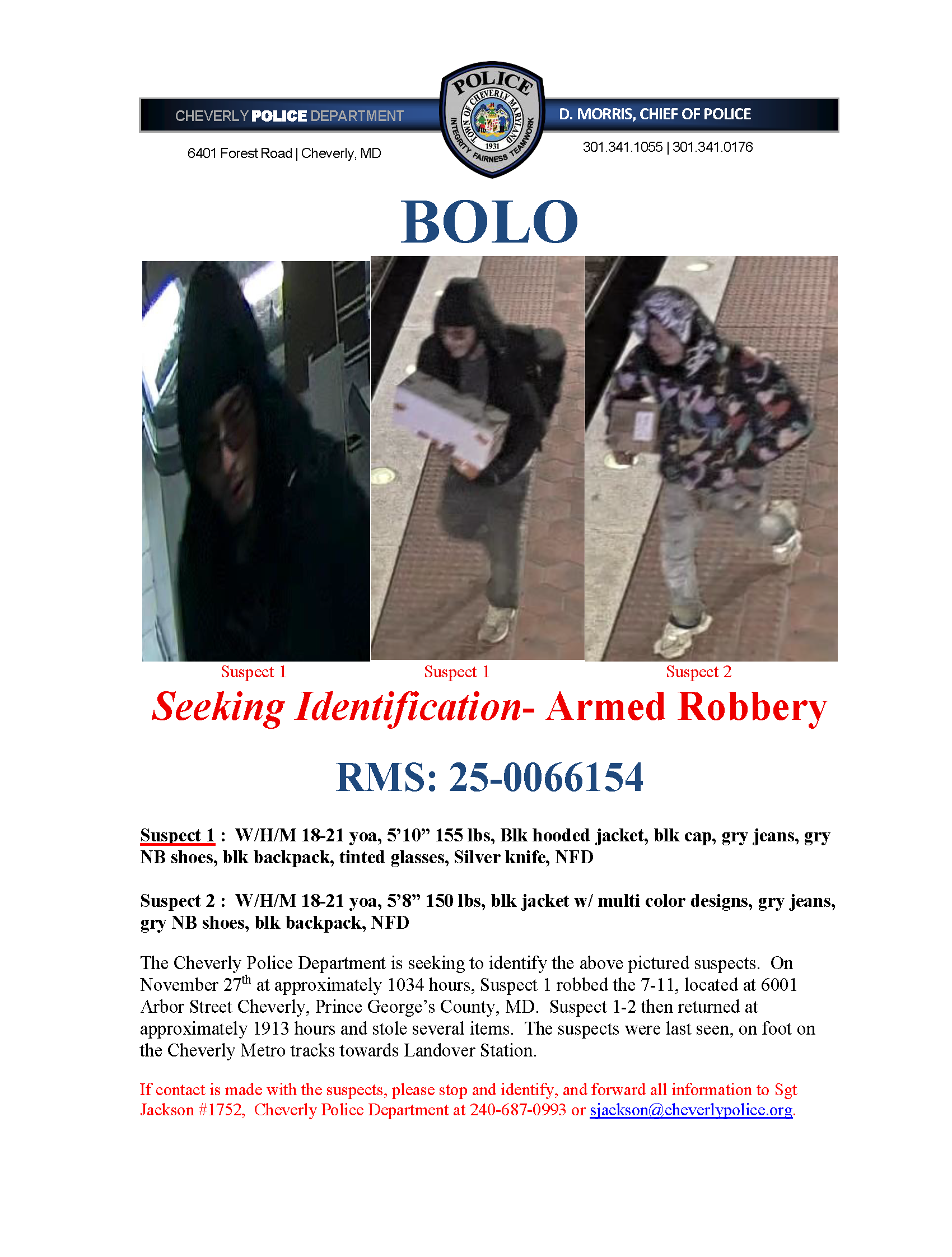 7-11 Robbery BOLO 25-0066154